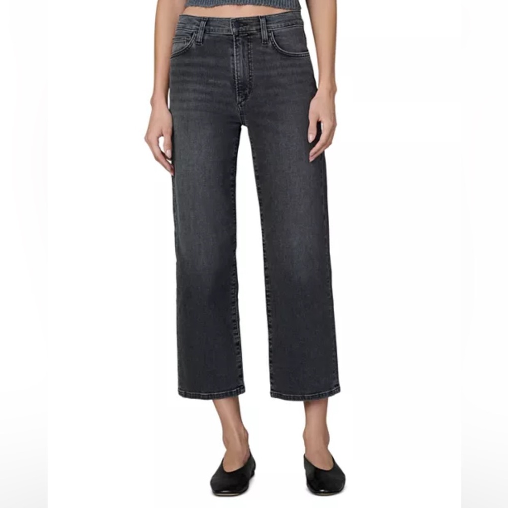 Joe's Jeans The Blake Cropped Wide Leg Jeans in Affluence Black Size 25 NWT